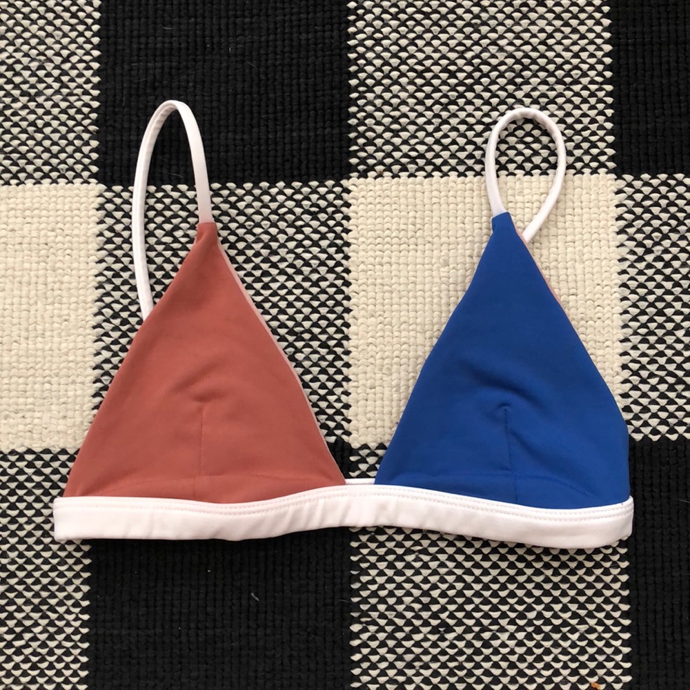 OLYMPIA ACTIVEWEAR TOP-BROWN&BLUE